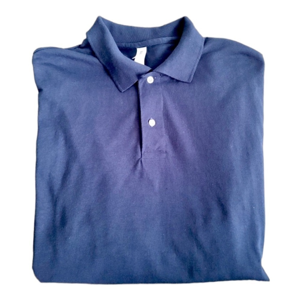 JERZEES Spot Shield Men’s Navy Polo Long Sleeve Shirt Size L
